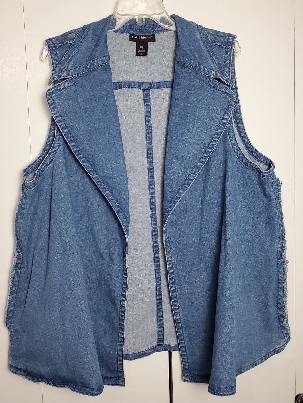Lane Bryant Blue Denim Sleeveless Vest Sz 22-24